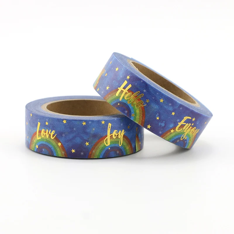 

Hot 10pcs/lot Foil Rainbow Washi Tape Colors Set Stationery Decorative Tape Scrapbooking Christmas washi tape Scrapbook Paper