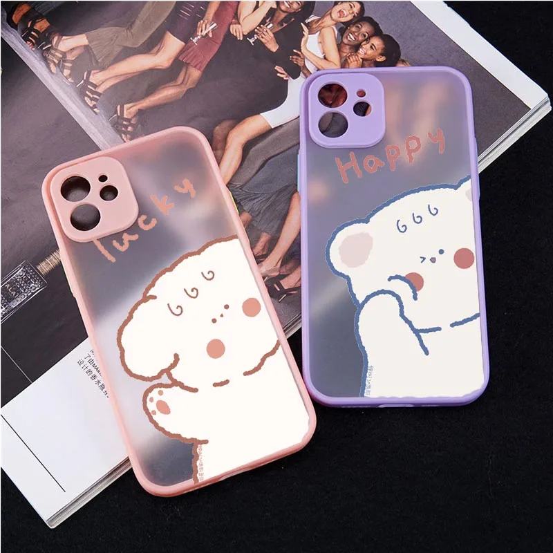 Корейский чехол для телефона с мультяшным медведем iPhone 12 11 13 Pro MAX XR 7 X XS SE20 8 6 Plus