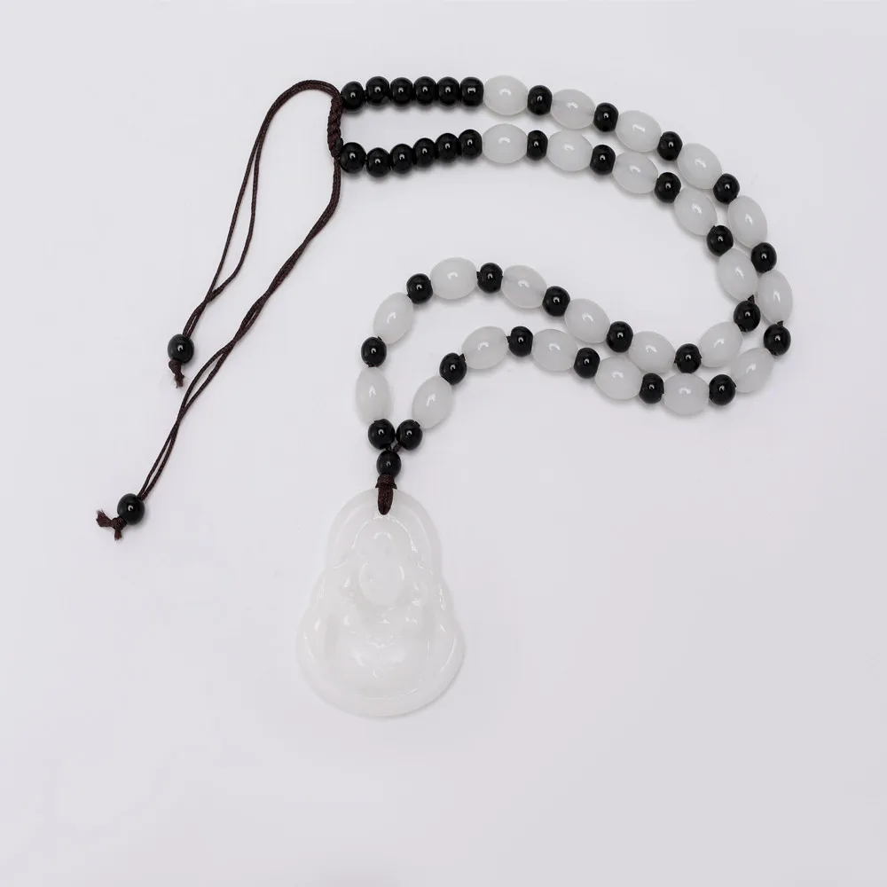 Имитация белого нефрита Гуаньинь Будда ожерелье с подвеской Афганистан большой