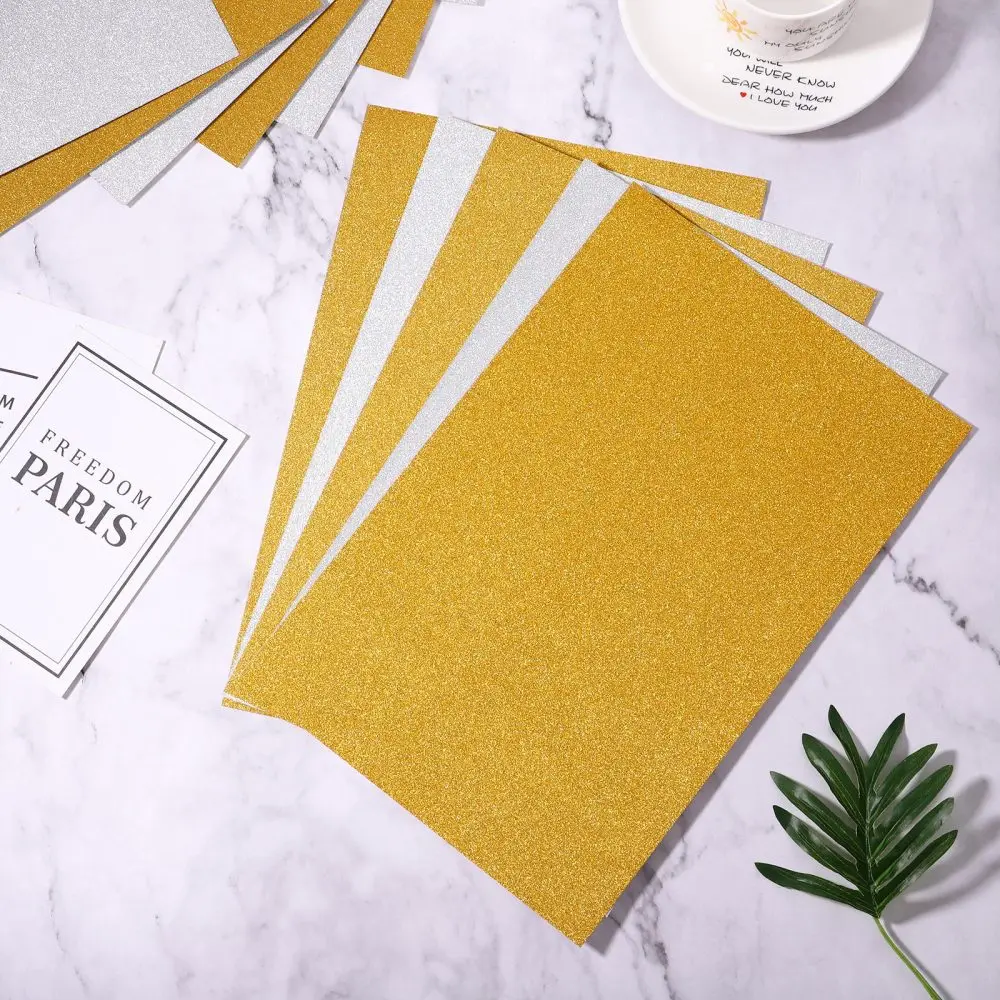 

ULTNICE 10pcs Glittering Paper A4 Sized DIY Paper Craft Paper for Making Different Handcrafts