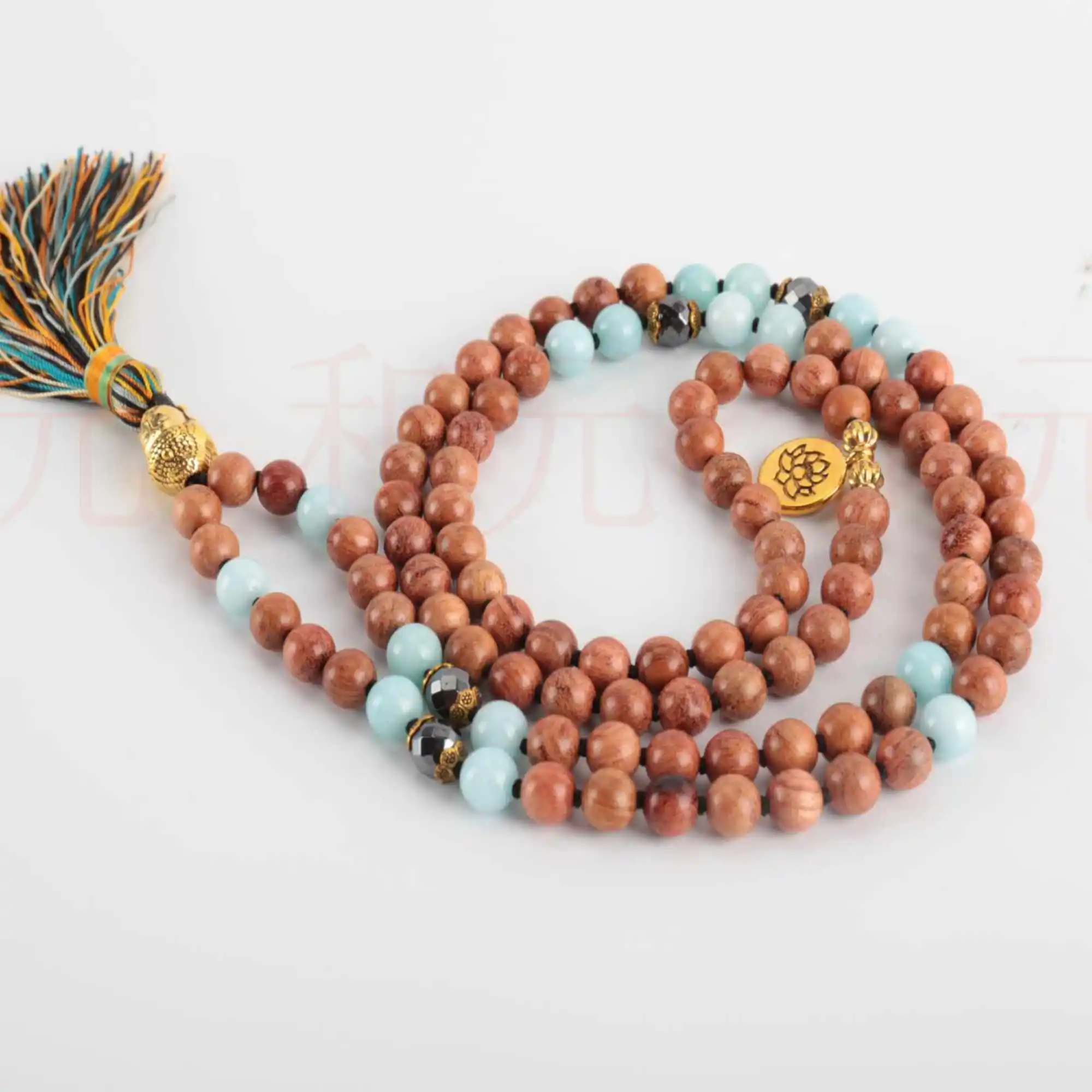 Ожерелье из натурального сандалового дерева с кисточкой 6 мм | Украшения и