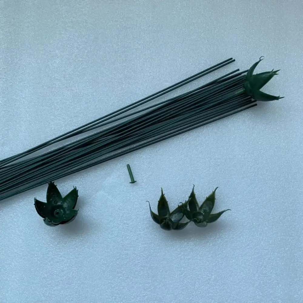 12 шт./лот Зеленый 60 см Пластиковый Цветочный стебли цветочный провод свадебный