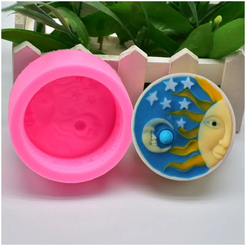 

Moon Sun Star Soap Mold Flexible Silicone Fairy Candy Chocolate Cake Resin Mold