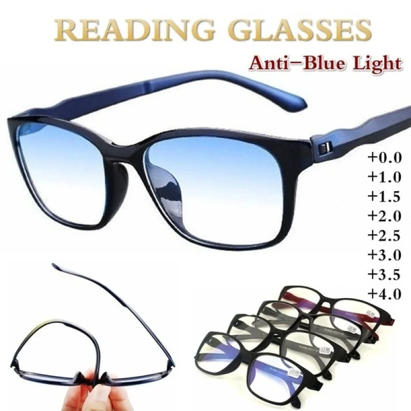 

ZUEE 2021 Reading Glasses Men Anti Blue Rays Presbyopia Eyeglasses Antifatigue Computer Eyewear with +1.5 +2.0 +2.5 +3.0 +3.5 +4