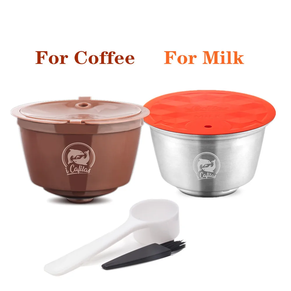 Многоразовые фильтры для кофейной и молочной пены для Nescafe dolcee Gusto многоразовые кофейные капсулы Pod пластиковые фильтры для кофе из нержавеющей стали - Цвет: as picture