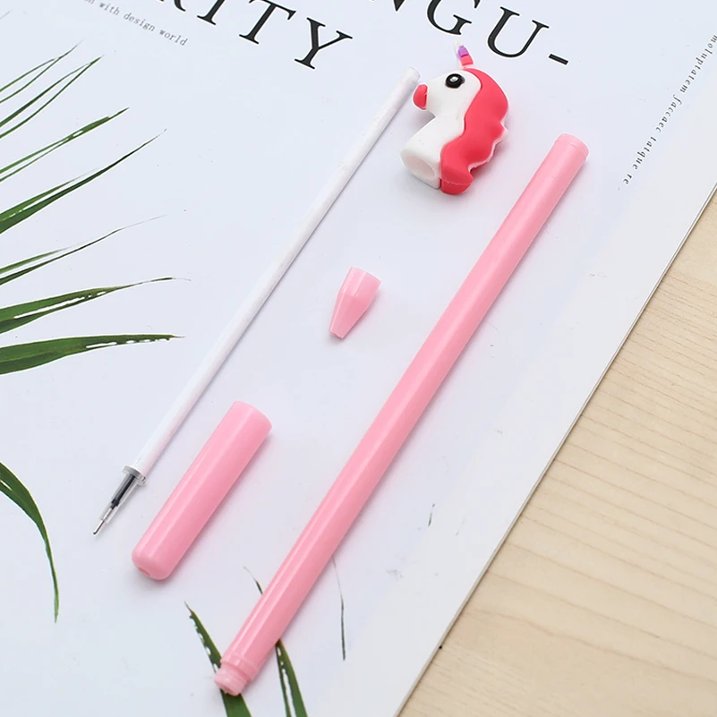 24 шт./компл. Новинка классные милые гелевые ручки с единорогом забавные рандомные