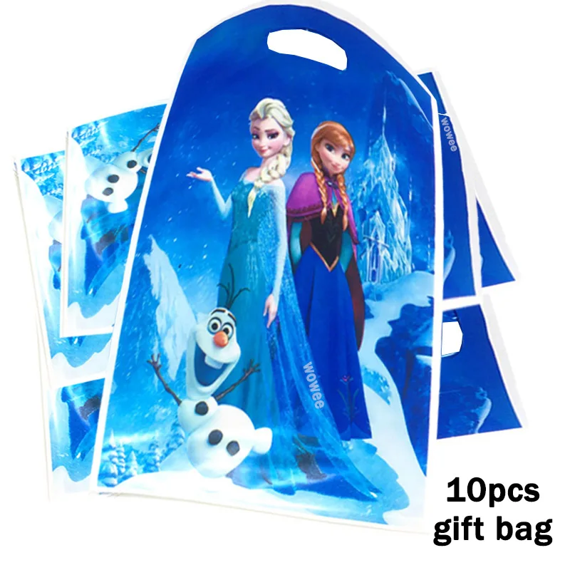 10Gift Bag 180*108 см вечерние скатерти с изображением Эльзы и Анны из мультфильма «Холодное сердце» для вечеринки в честь Дня Рождения - Цвет: 10Gift Bag