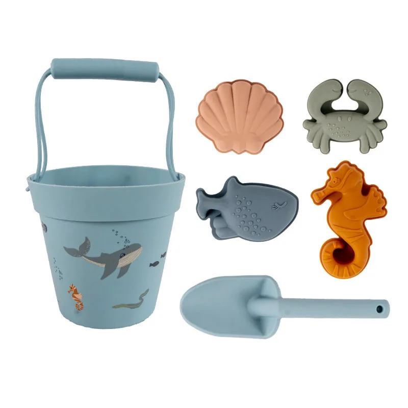 Juguetes de verano con lindos modelos de animales para ni&ntilde;os, juego de herramientas de molde de arena de Duna de goma, juguetes de ba&ntilde;o para beb&eacute;s, juguetes para nadar-4