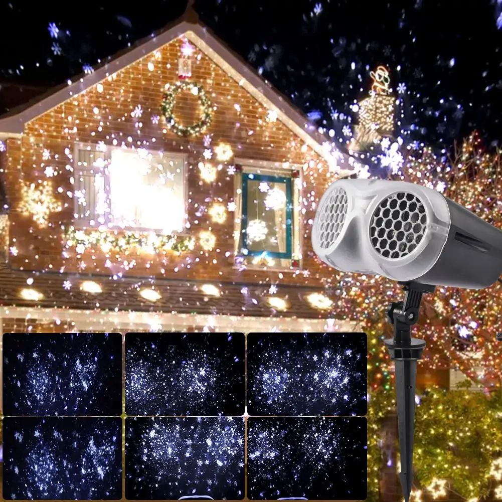 

Christmas Stage Effect Light Projector Light Waterproof Remote Control Snowflake Projection Lamp Projector Landscape Park Garden