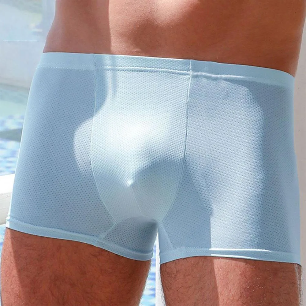 

brand Mens Boxers seamless brief Man Sexy Underwear nesh hole Breathable Shorts Comfy Underpant Male Quick Dry brief Swimwear