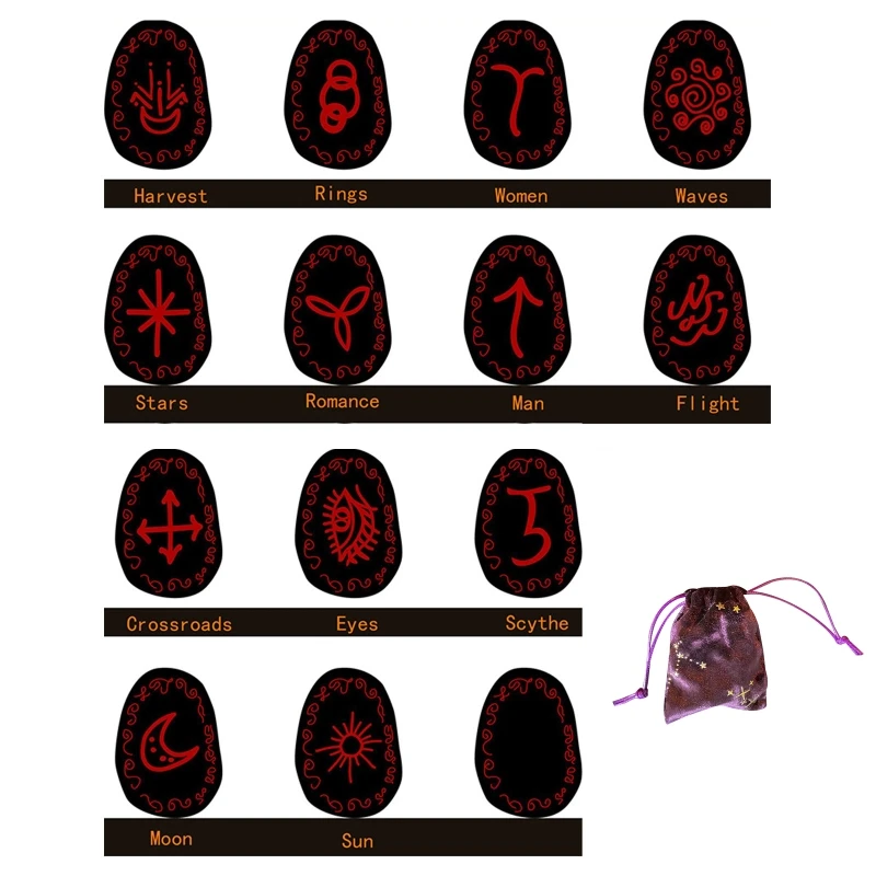 

Новинка, 13 шт., лечебные ранцы, имитация медитации, гадания, чакра, волнистые руны, камни с гравировкой, руны с тканевой сумкой