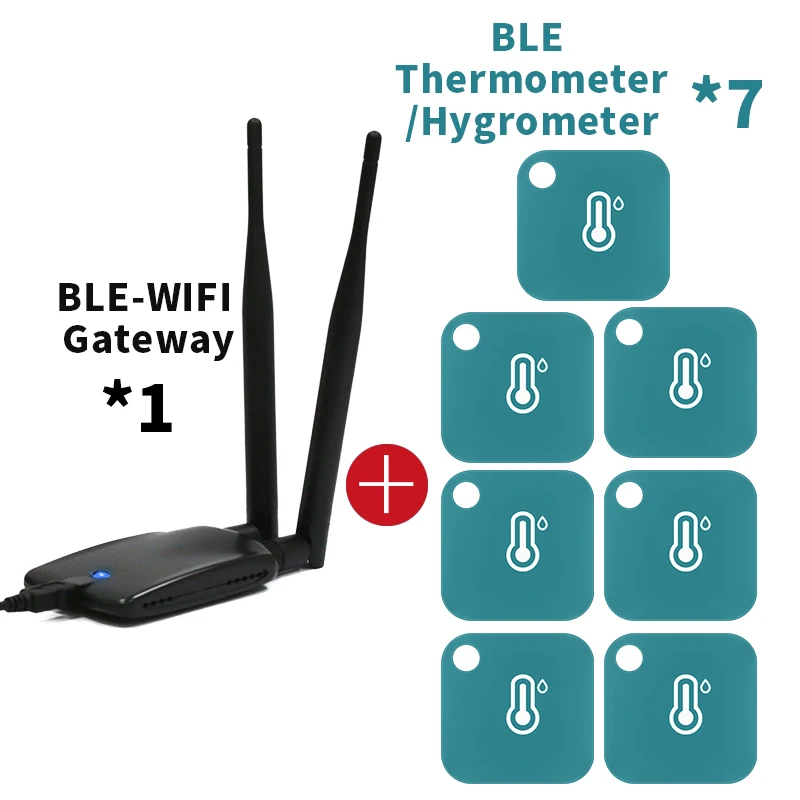 Sensor de temperatura Wifi con Bluetooth, termómetro inalámbrico, higrómetro, Monitor remoto, aplicación de alerta para refrigerador