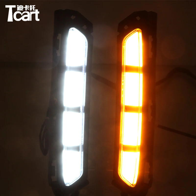 

Tcart LED Daytime Running Lights Daylight DRL Fog Lamp with Yellow Turn Signal for Hyundai Elantra 2019 2020