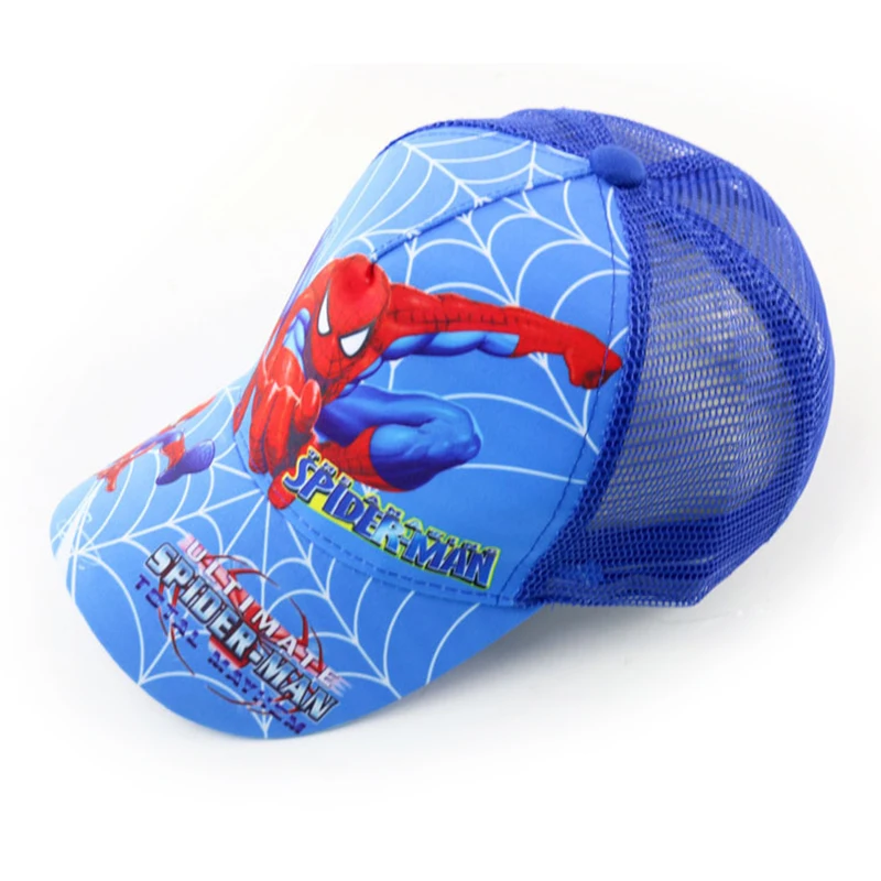 Марвел Шапка для младенца Spiderman для мальчиков и девочек, летняя сетчатая детская бейсболка для детей, солнцезащитная кепка детская визорная, шляпа хип-хопа для малышей, сзади с застежкой.