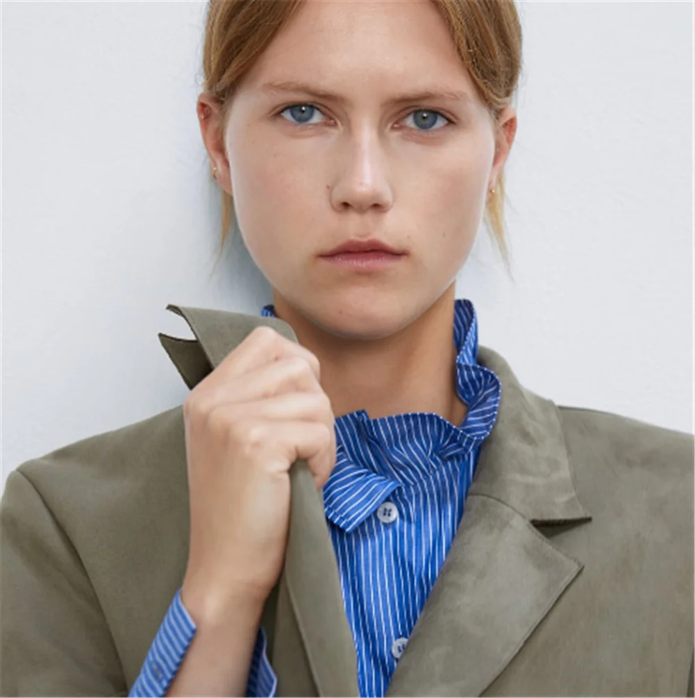 Женская замшевая текстурированная ветровка ZA богемное вечернее пальто с длинным