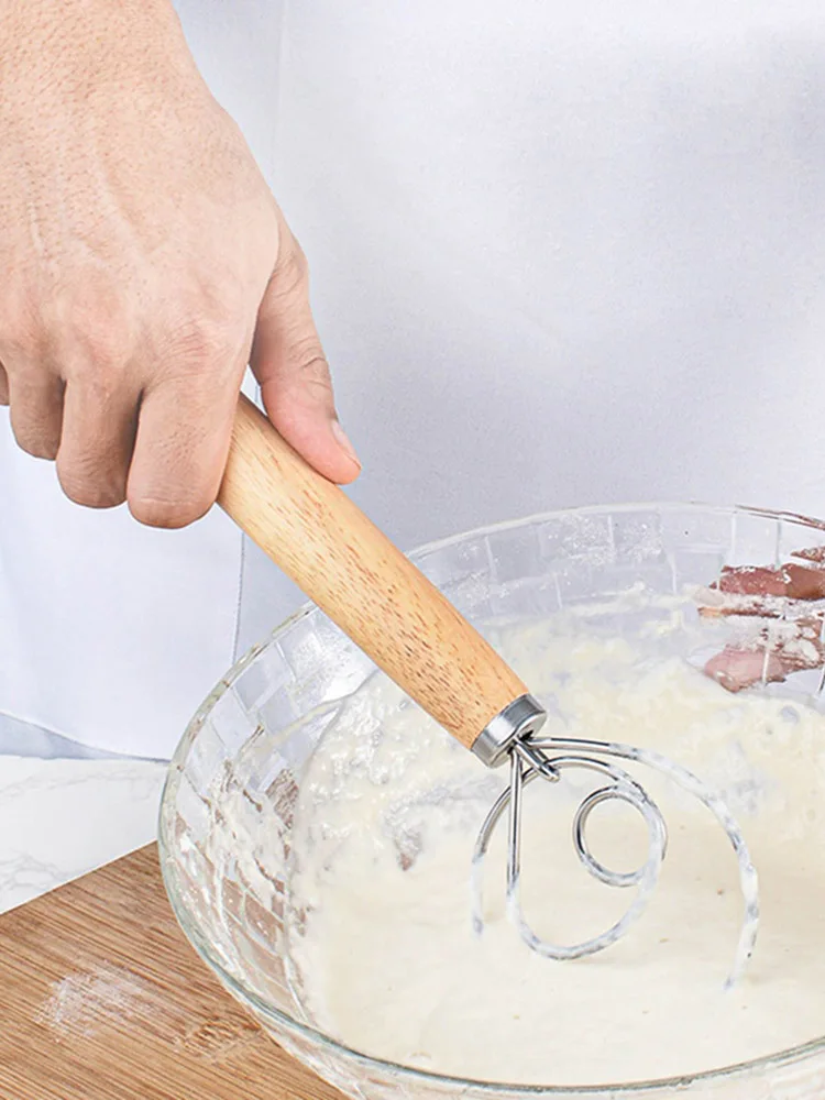 

Danish Dough Whisk Handle Flour Coil Mixer Style Dough Whisk For Pastry Pizza Mixer Hook Flour Mixing Kitchen Accessories