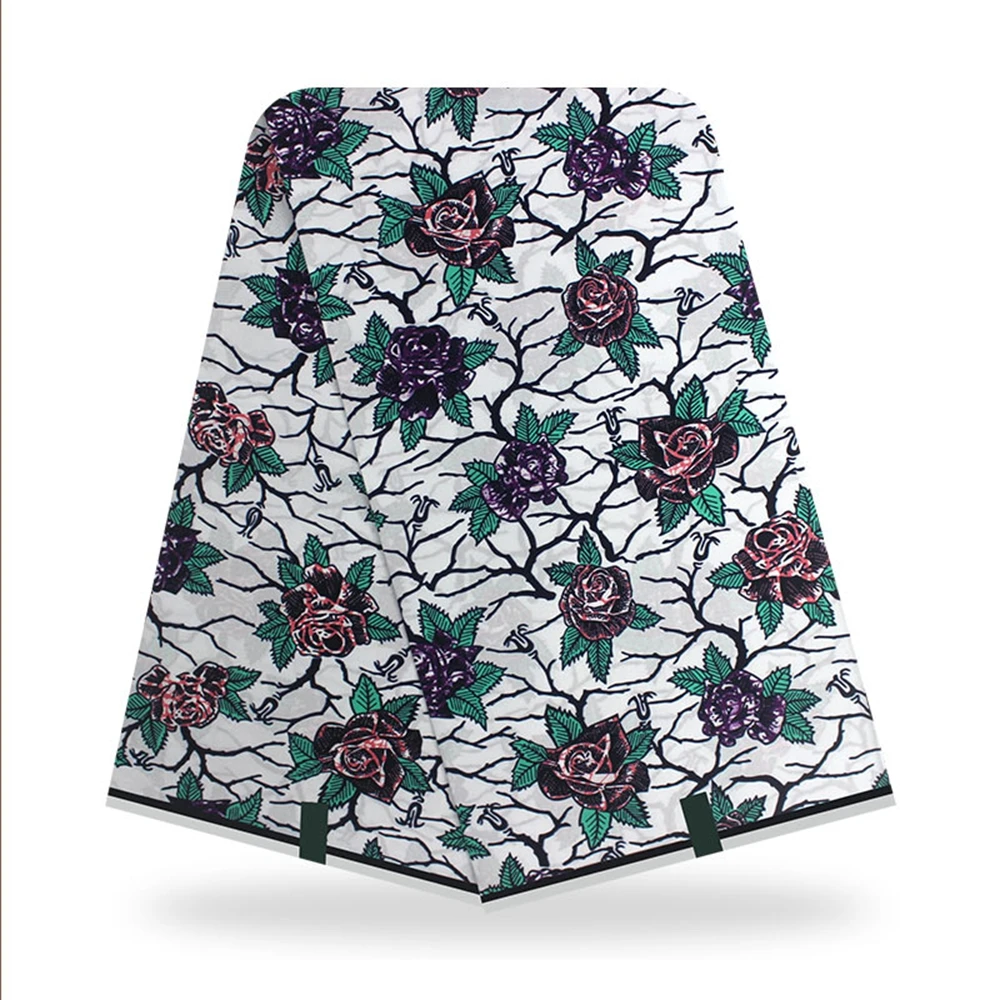 Tecido de Cera Material para o Vestido Melhor Qualidade Nova Africano Real Batik Nigeriano Angola Ancara Pagne Material Algodão Flor Casamento