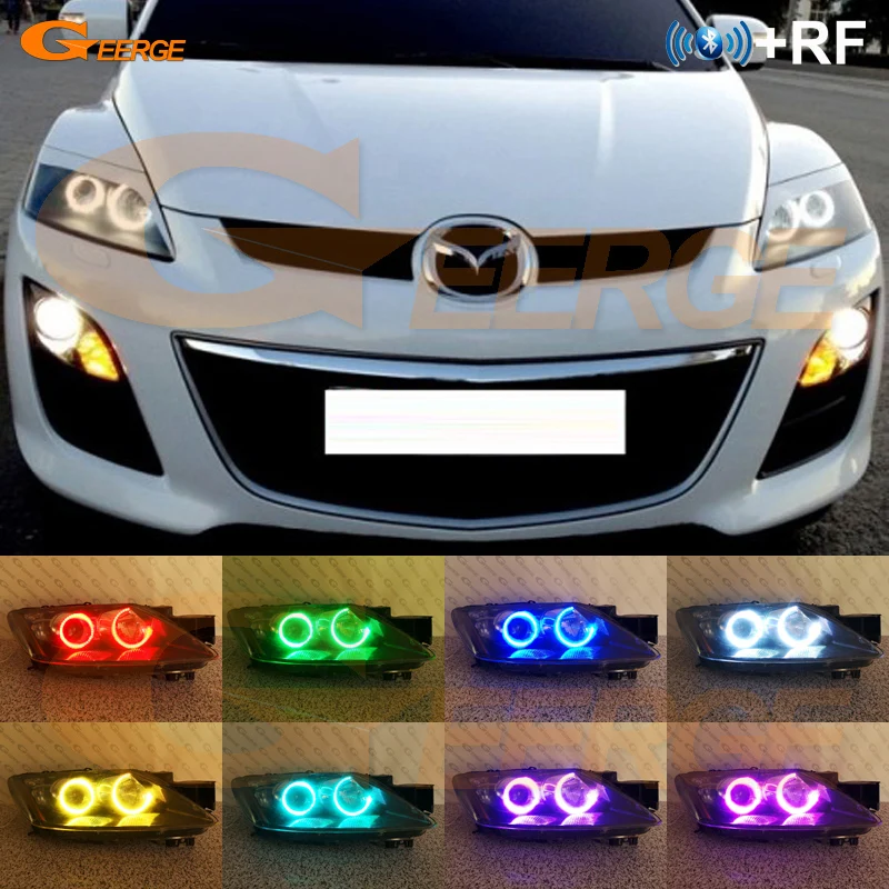 

For Mazda cx 7 CX-7 2006 2007 2008 2009 2010 2011 2012 Excellent RF remote Bluetooth APP Multi-Color RGB LED Angel Eyes kit