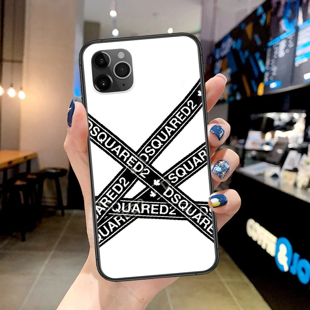 

Fashion DSQ2 Maple Leaf Dsquared2 Phone Case For Iphone 4 4s 5 5S SE 5C 6 6S 7 8 Plus X XS XR 11 12 Mini Pro Max 2020 black