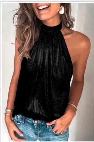 Летние женские блузки Befree Boho с блестками на бретельках винтажные повседневные