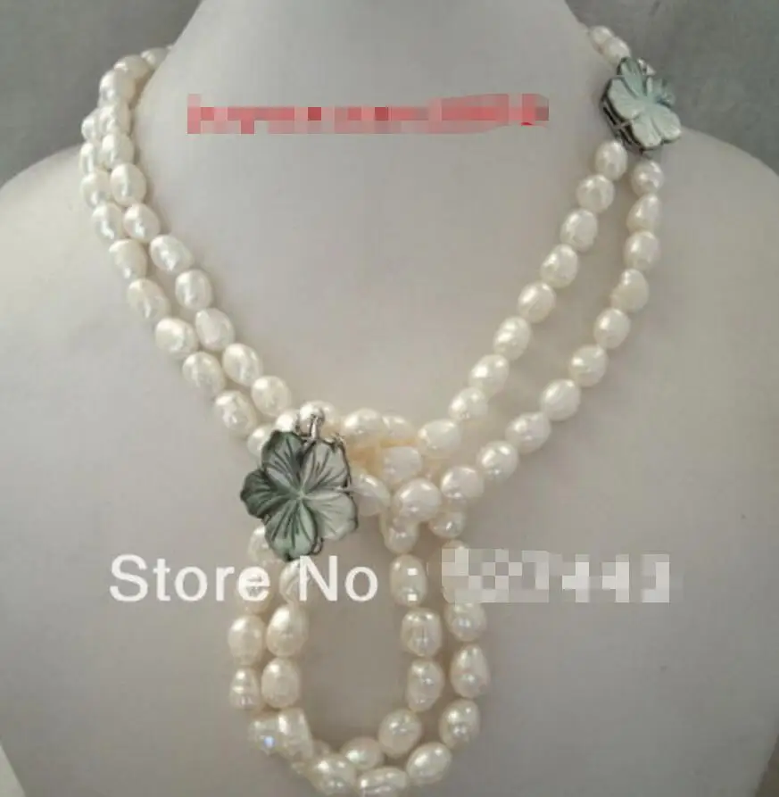 

Free Shipping Wholesale Set 2S 10-12MM SOUTH SEA WHITE BAROQUE PEARL NECKLACE&BRACELET SHELL CLASP
