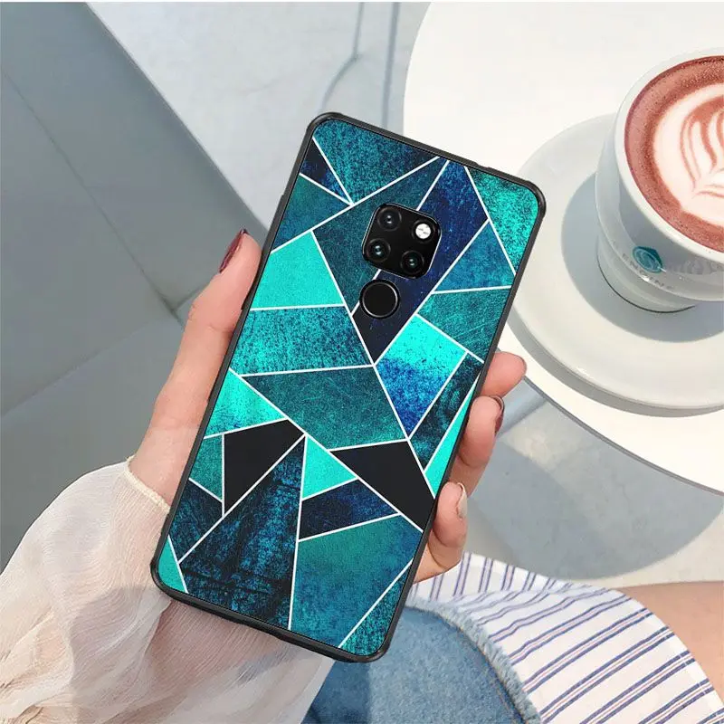 Черный чехол для телефона из ТПУ с мраморным рисунком Huawei Mate9 10 20 lite P30 pro PSMART P20lite 2019 чехол|Бамперы| |
