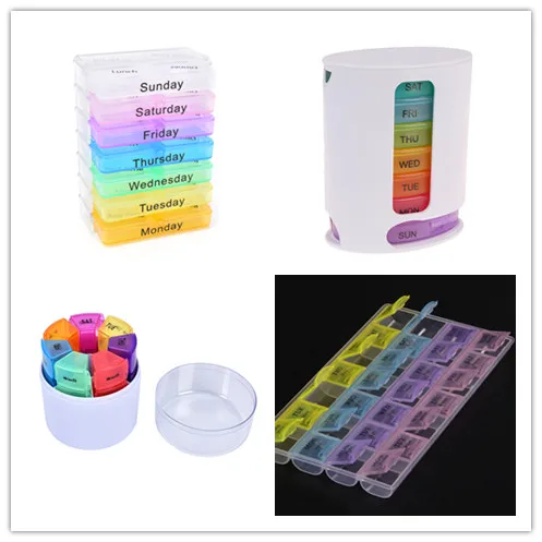 

28 Grids Weekly 7 Days Pill Case Medicine Storage Tablet Pill Box Lids Medicine Organizer Pill Case Splitters Storage Dispenser