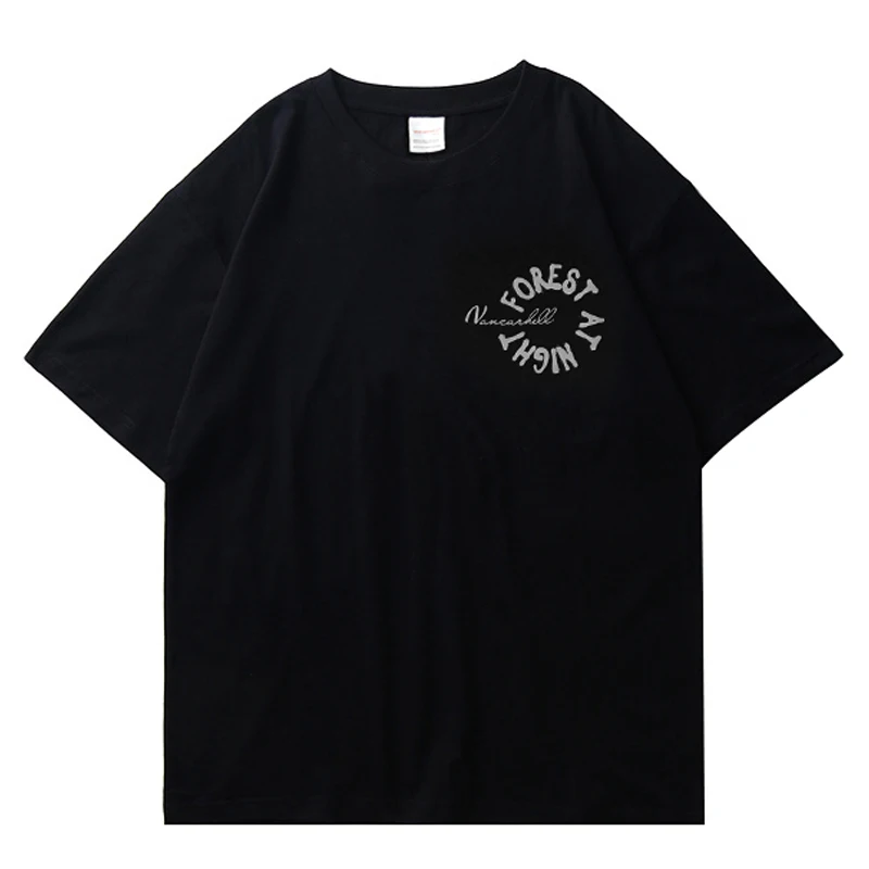 

Mens Forest Couple T Shirt Unisex Hiphop Short Sleeve Shirt 2021 Summer O-Neck Oversize T shirt 100%Cotton Tops Tees