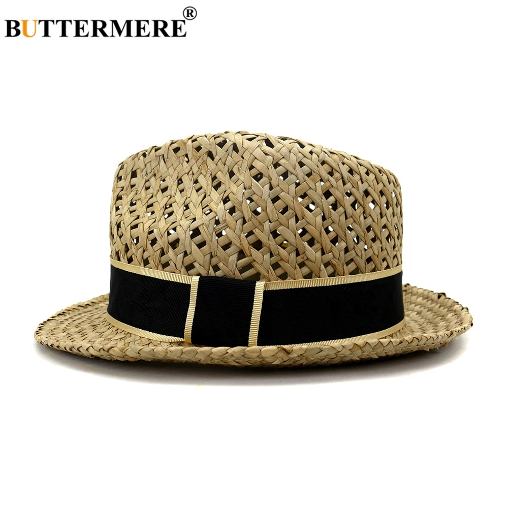 

BUTTERMERE Straw Jazz Hat Men Trilby Womens Summer Hats Male Female British Style Beach Holiday Seaside Sunhat