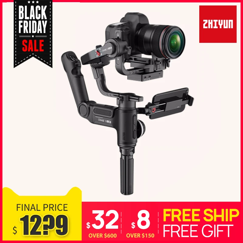 ZHIYUN Crane 3 LAB 3-осевой беспроводной Стабилизатор камеры ViaTouch управление Ручной Стабилизатор для DSLR vs DJI Ronin S MOZA AIR 2 weepill