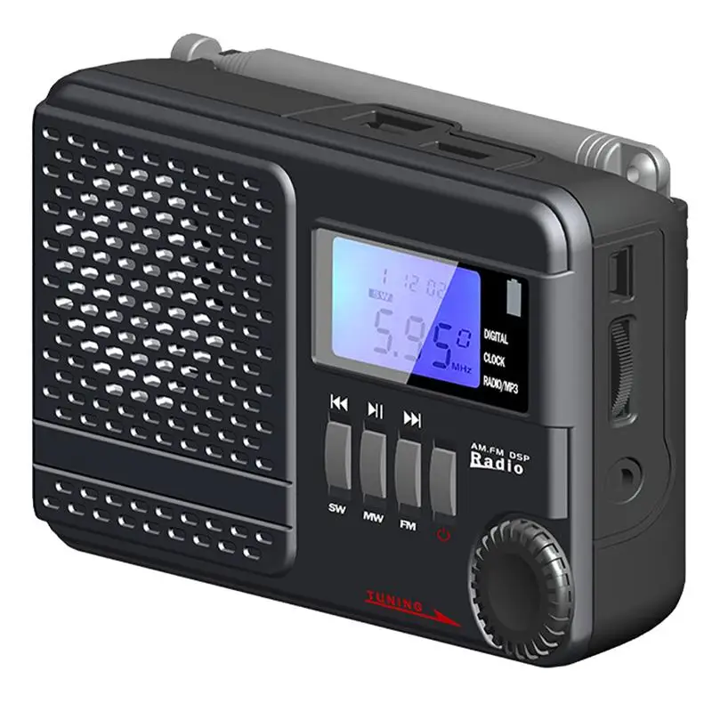 Полнодиапазонный цифровой FM MP3 подключаемые карты U диск стерео радио Будильник