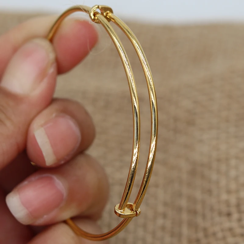 1pcs Copper Baby Bangles Wedding Gift Love 24k Heart Gold Color Dubai Africa Bracelets Saudi Arabic Bracelet Women Girls jewelry - купить по