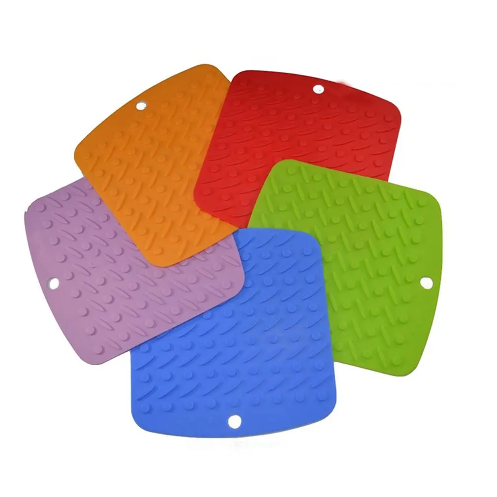 

Trivet Pot Pan Holder Mat Waterproof Non-slip Rectangle Heat Resistant Silicone Cup Bowl Pad Kitchen Accessories
