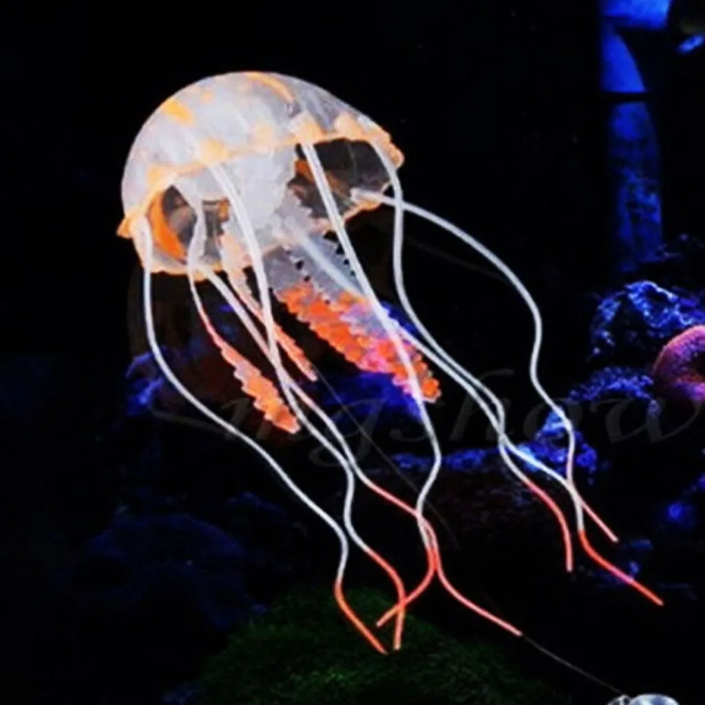 Fish Tank Decoration Fluorescent Glowing Beauty Artificial Fake Jellyfish Ornament Aquarium Underwater Ornamental | Дом и сад