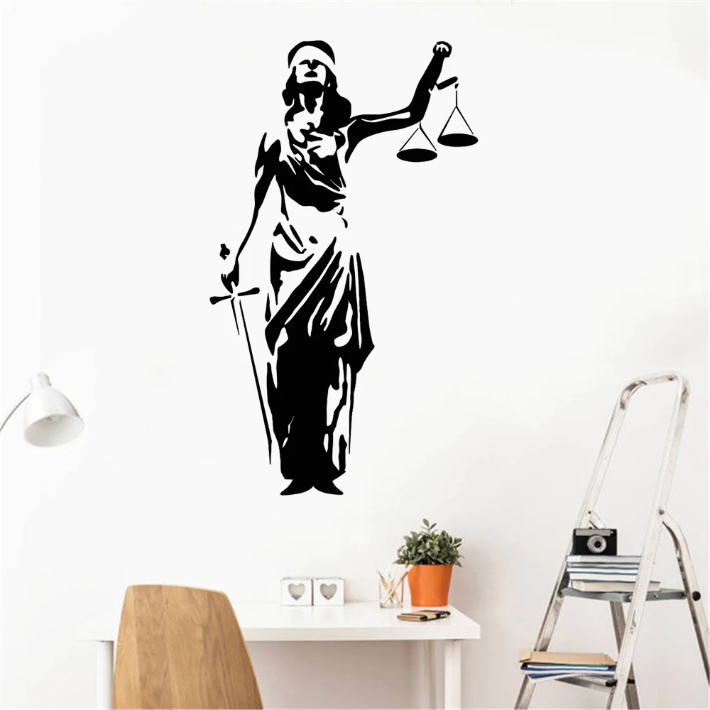 Law Office Наклейка на стену леди Justice Themis суд наклейки виниловый Декор для дома