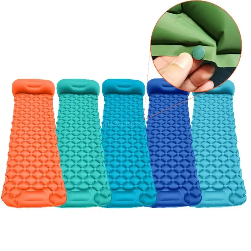 

GXMF Camping Sleeping Pad Nylon TPU Portable Inflatable Moisture-proof Air Mattress Ultralight Outdoor Picnic Sleeping Mat