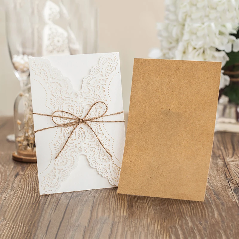 1 комплект дизайн цветочный узор Лазерная резка кружева свадебные приглашения