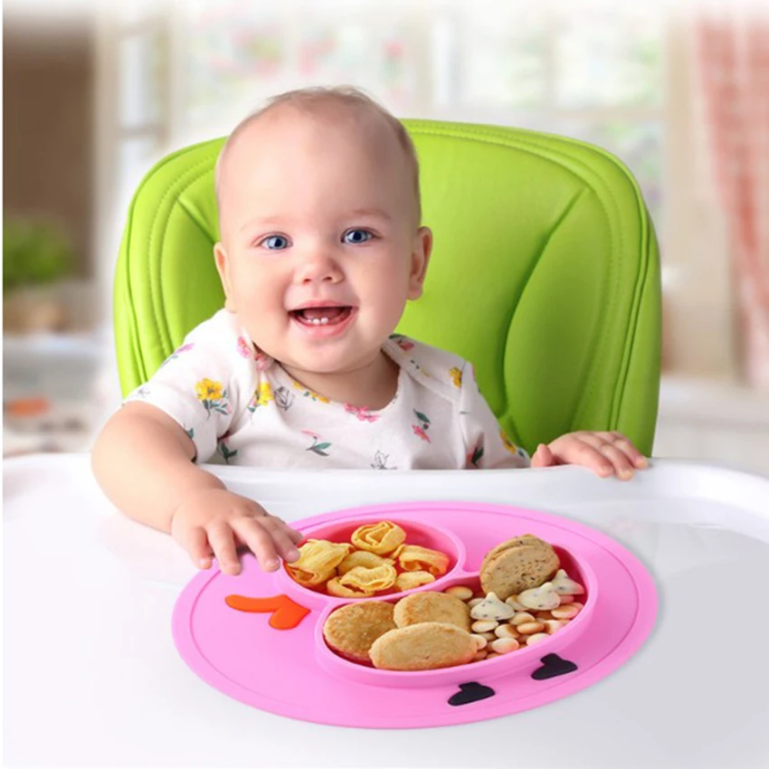 

Silicone Divided Toddler Plates, Portable Non Slip Suction Plates for Children Babies and Kids BPA Free Baby Dinner Plate