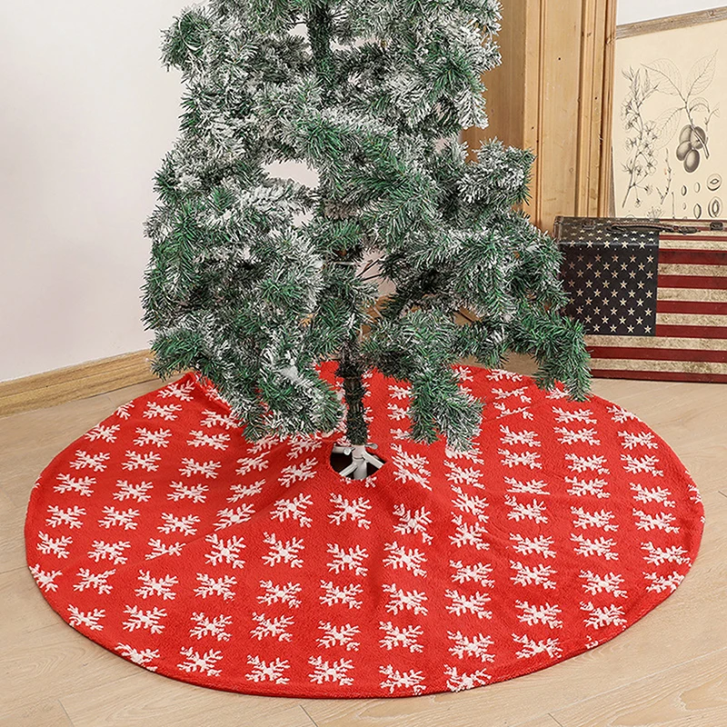 

Snowflake Christmas Tree Skirt Christmas Tree Decoration Ornaments Jacquard Wool Tree Bottom Apron Carpet Mat