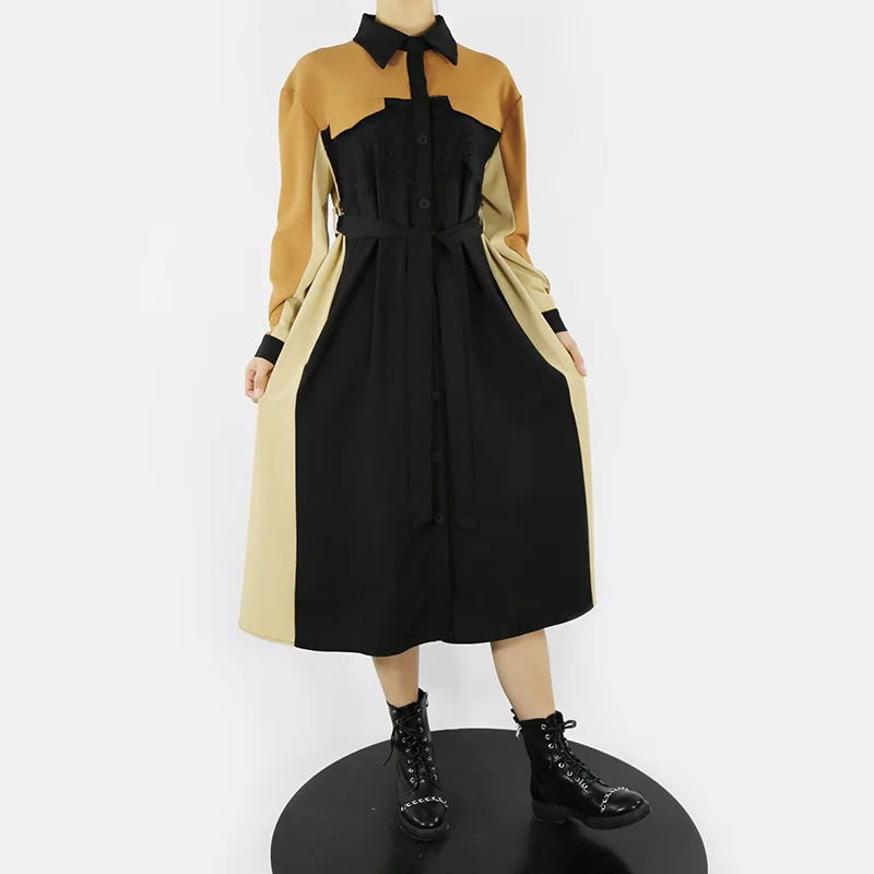 

Lady Dress Autumn Winter New Style Mature Temperament Show Thin Korean Japanese Fastens Recreational Loose Dress