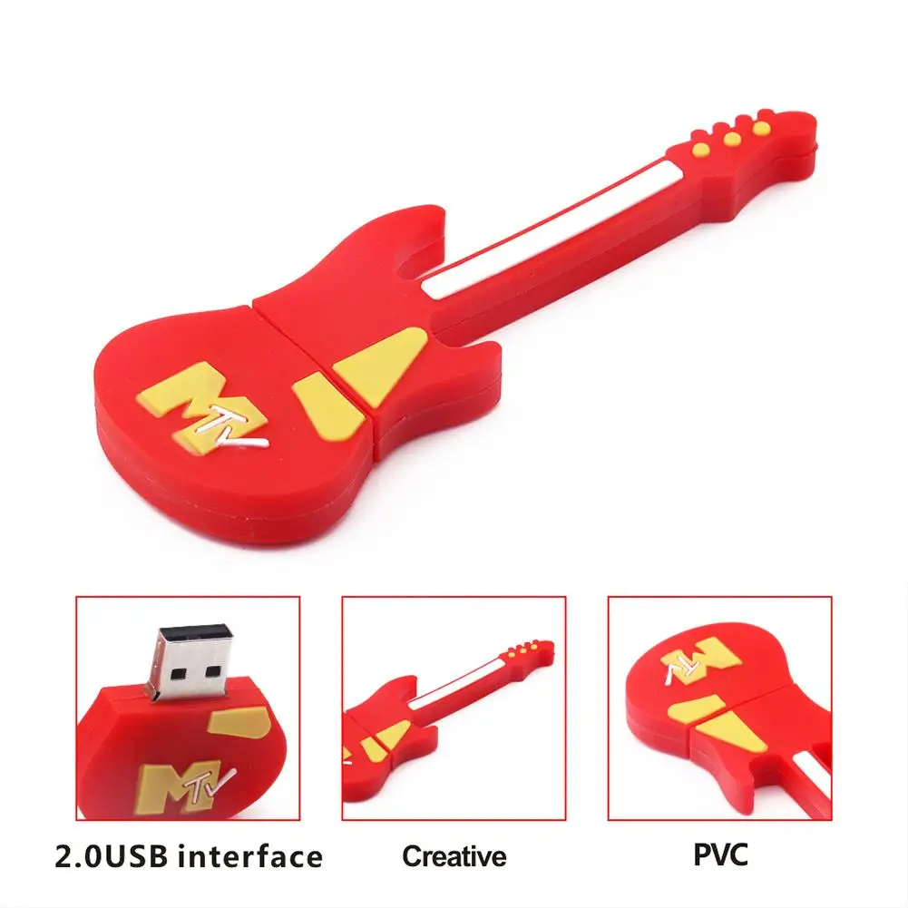 Мультяшный usb 2 0 музыкальный инструмент гитара Примечание скрипка 64 Гб USB флеш