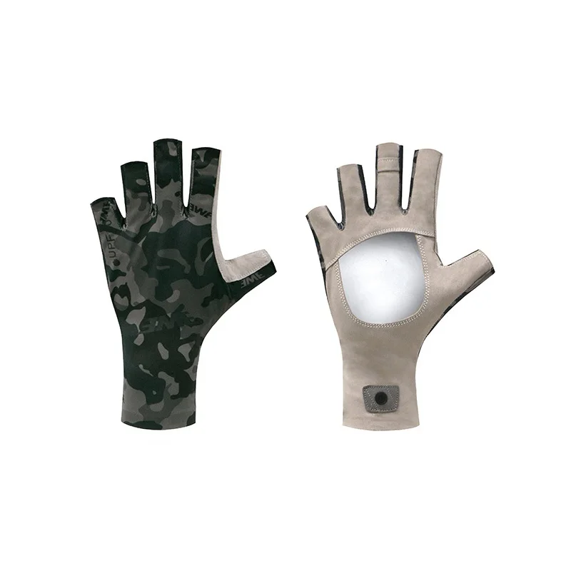 

EWE five-finger fishing gloves ice silk summer sunscreen UPF50 anti-ultraviolet non-slip male outdoor lure gloves