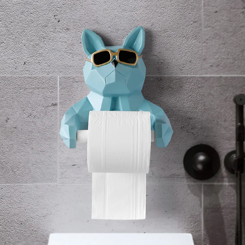 Animal Tissue Box Statue Figurine Hanging Toilet Paper Holder Washroom Wall Home Decor Roll Paper Tissue Box Holder Wall Mount