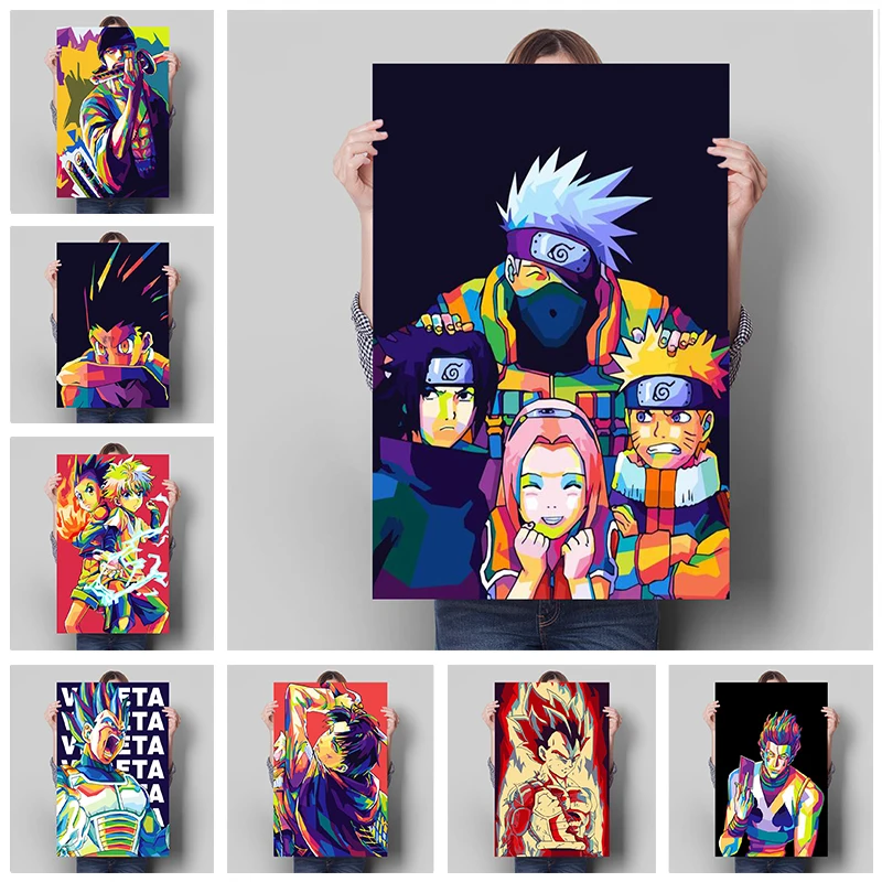 

Anime One Piece My Hero Academia Naruto Canvas Painting Watercolor Characters Poster Pictures Home Children Bedroom Decoration M