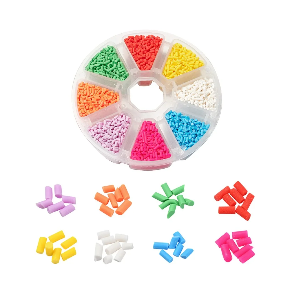 

New Product Soft Ceramic Cylindrical Mixed Color 6 Grid Boxed DIY Handmade Beaded Soft Ceramic Beads Jewelry Accessories