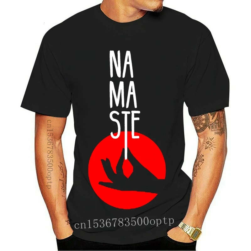 

New Men T Shirt NAMASTE PEACE Yoga Woman Shirt Women T-Shirt