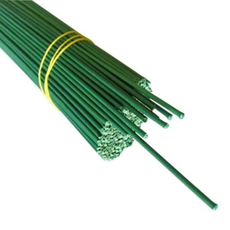 

25pcs 2# 40cm Green Plastic Wrap Flower Stick Floral Tape Iron Wire Mesh Flower Stub Stems Craft Decor Soap Holding Flowers Stem