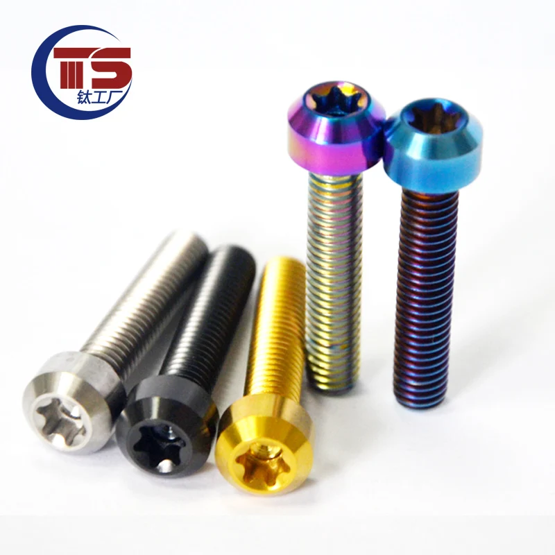 Титановые болты TS M6X40/45/50/55 мм, винты с звездообразной головкой для Стигмы, запчасти для автомобилей, велосипедов и мотоциклов (один комплект = 10 шт.)