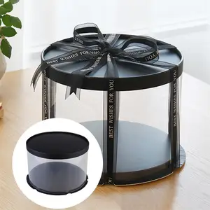3 шт. коробки для тортов чехол для торта пластиковый контейнер для пирожных коробка для выпечки на 6 дюймов (черный, белый и розовый)