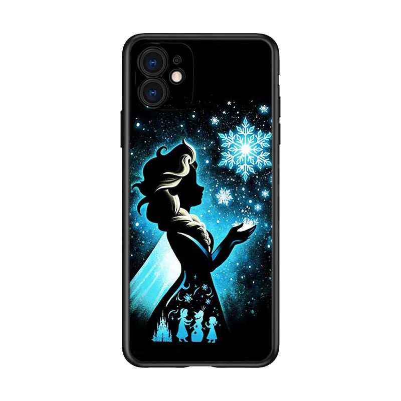 Disney Cartoon Princess Phone Case For Apple iPhone 14 13 12 11 Pro Max Mini XS Max X XR Silicone Black Shell
